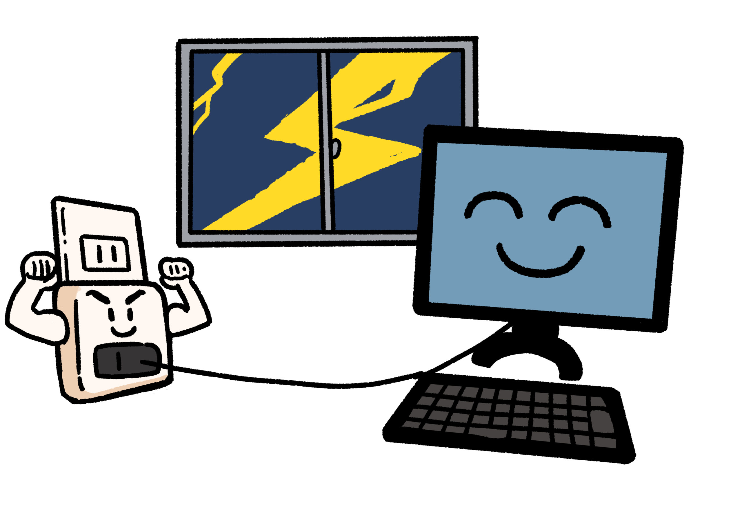 落雷でも雷サージで守られるPC
